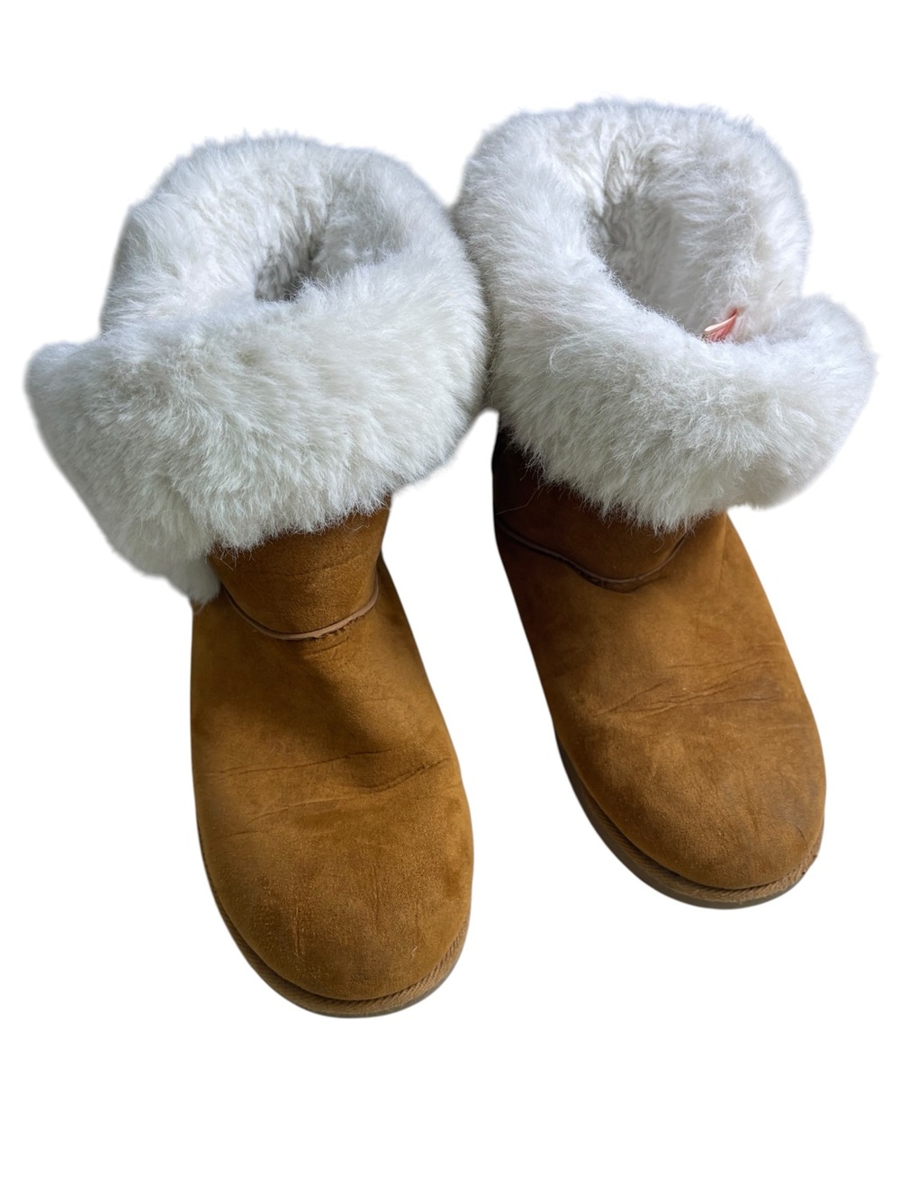 Juicy Couture Brown Ankle Boots with White Fur size 8